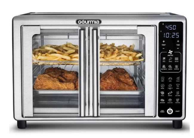 New Gourmia 6-Slice Digital Toaster Oven Air Fryer with 19 One-Touch Presets, Stainless Steel
