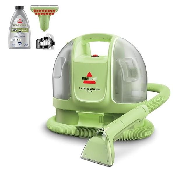 BISSELL Little Green Mini Portable Carpet and Upholstery Deep Cleaner, Car/Auto Detailer, with HydroRinse Self-Cleaning Tool and 4" Tough Stain Tool, Tea Green, 4075