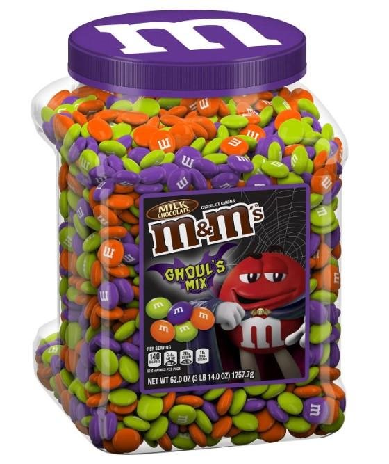 M&M's Ghoul's Mix Green, Purple, Orange, Halloween Milk Chocolate Candy, 62 Oz.