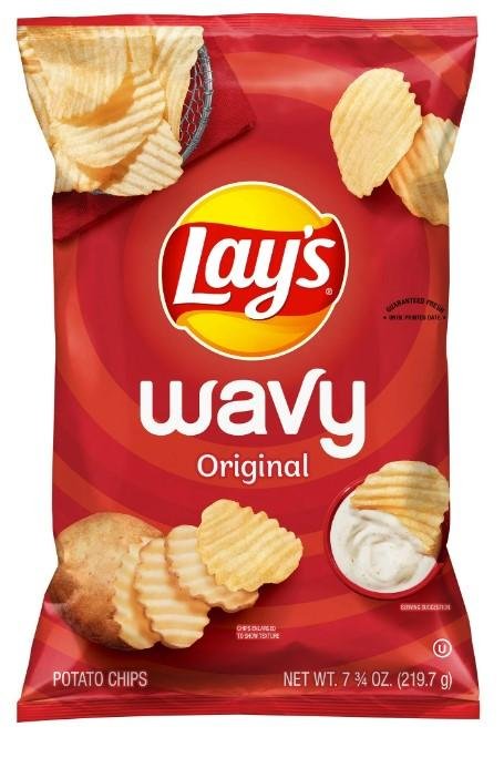 Lay's Wavy Potato Chips, Original Flavor, 7.75 oz Bag