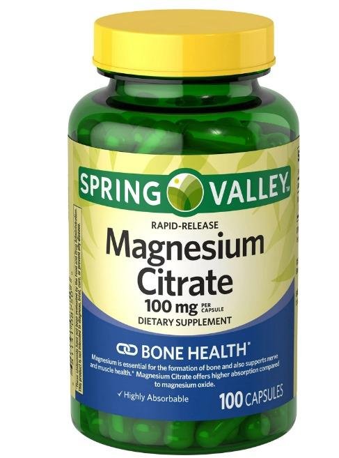Spring Valley Magnesium Citrate Rapid Release Capsules, 100 mg, 100 Ct