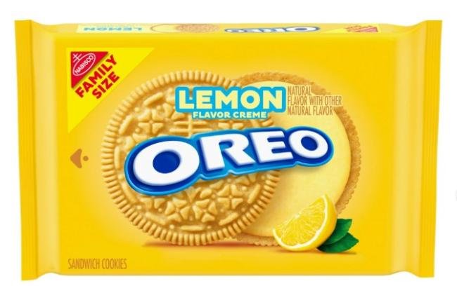OREO Lemon Creme Sandwich Cookies, Family Size, 18.71 oz