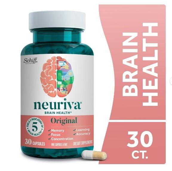 Neuriva Original Brain Health Supplement, Support for Memory & Focus, 30ct Capsules