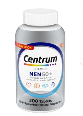 Centrum Silver Mens 50 Plus Vitamins, Multivitamin Supplement, 200 Count