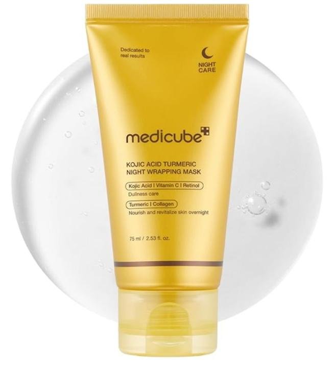medicube Kojic Acid Turmeric Overnight Wrapping Peel Off Mask – Brightens & Defends Against Skin Stress for a Clear, Glowing Complexion, Korean Skincare, 2.53 fl. oz.