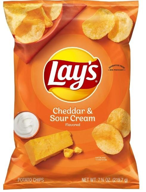 Lay's Potato Chips, Cheddar & Sour Cream, 7.75 oz Bag
