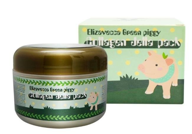 Elizavecca Green Piggy 50% Collagen Cream 100g - Volume Up Face Cream | Repair Water Cream | Big size Water Cream | Under Eye Cream for Puffiness and Bags | Shape Memory Night Cream