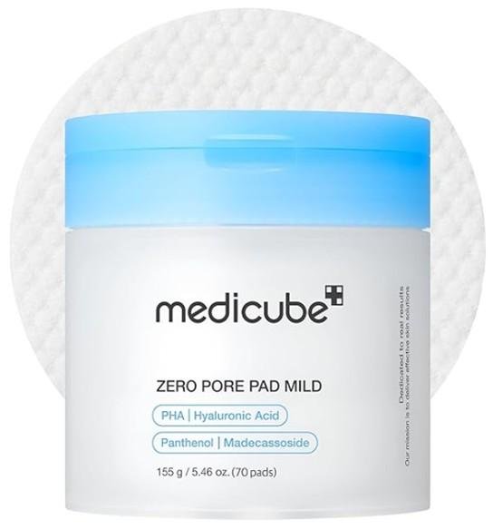 Medicube Zero Pore Pads Mild 2.0 (70 units) - Gentle Calming Toner Pads for Exfoliation, Minimizing Pores, and Blackhead Removal with PHA - Ideal for All Skin Types - Korean Skin Care