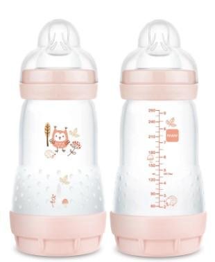 MAM Easy Start Matte Anti-Colic Bottle, 9 oz, Girl, 2 pack