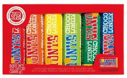 Tony's Chocolonely Chocolate Bar Pack - Candy Variety Pack, Individually Wrapped, 6 Bars