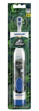 Jurassic World Kid’s Spinbrush Electric Toothbrush, Battery Powered, Soft Bristles, Ages 3+