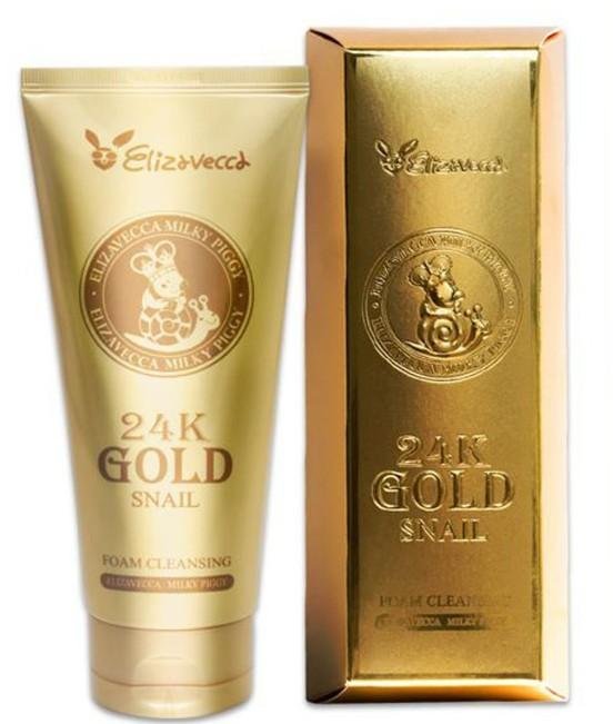 Elizavecca 24k Gold Snail Foam Cleansing 180ml/6.09 fl.oz. - Facial Cleansing | Face Cleansing Foam