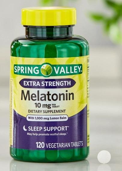 Spring Valley Extra Strength Melatonin Tablets Dietary Supplement, 10 mg, 120 Count