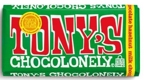 Tony's Chocolonely Milk Chocolate Bar with Hazelnut, 6.35 oz