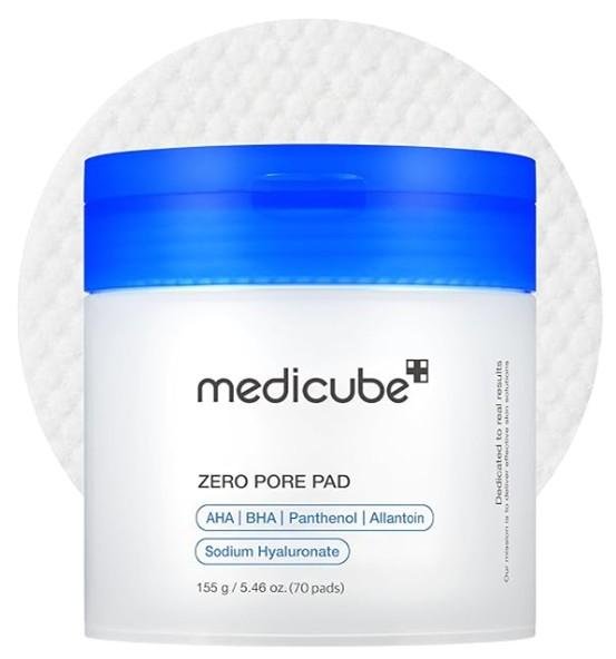 Medicube Zero Pore Pads 2.0, Dual-Textured Facial Toner Pads for Exfoliation and Pore Care with 4.5% AHA Lactic Acid & 0.45% BHA Salicylic Acid, Ideal for All Skin Types, Korean Skin Care (70 pads)