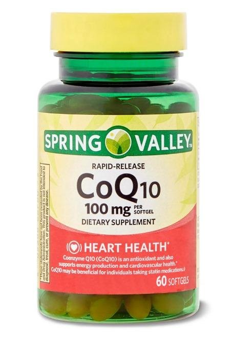 Spring Valley Rapid-Release CoQ10 Heart Health Dietary Supplement Softgels, 100 mg, 60 Count